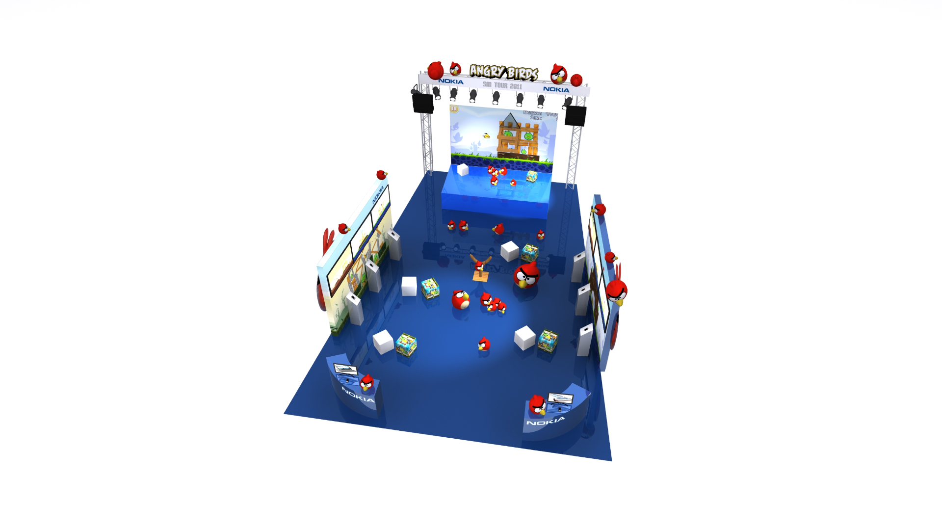 Angry Birds Finnish Championship Tour 2011 event area 3D design