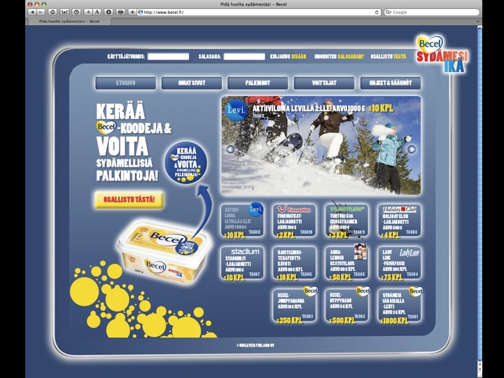 Becel Heart Age online campaign website