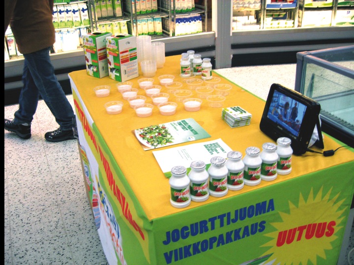 Becel Pro.Activ tasting promotion at a grocery store
