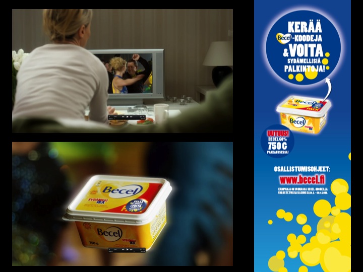 Becel Heart Age campaign TV ad and product image