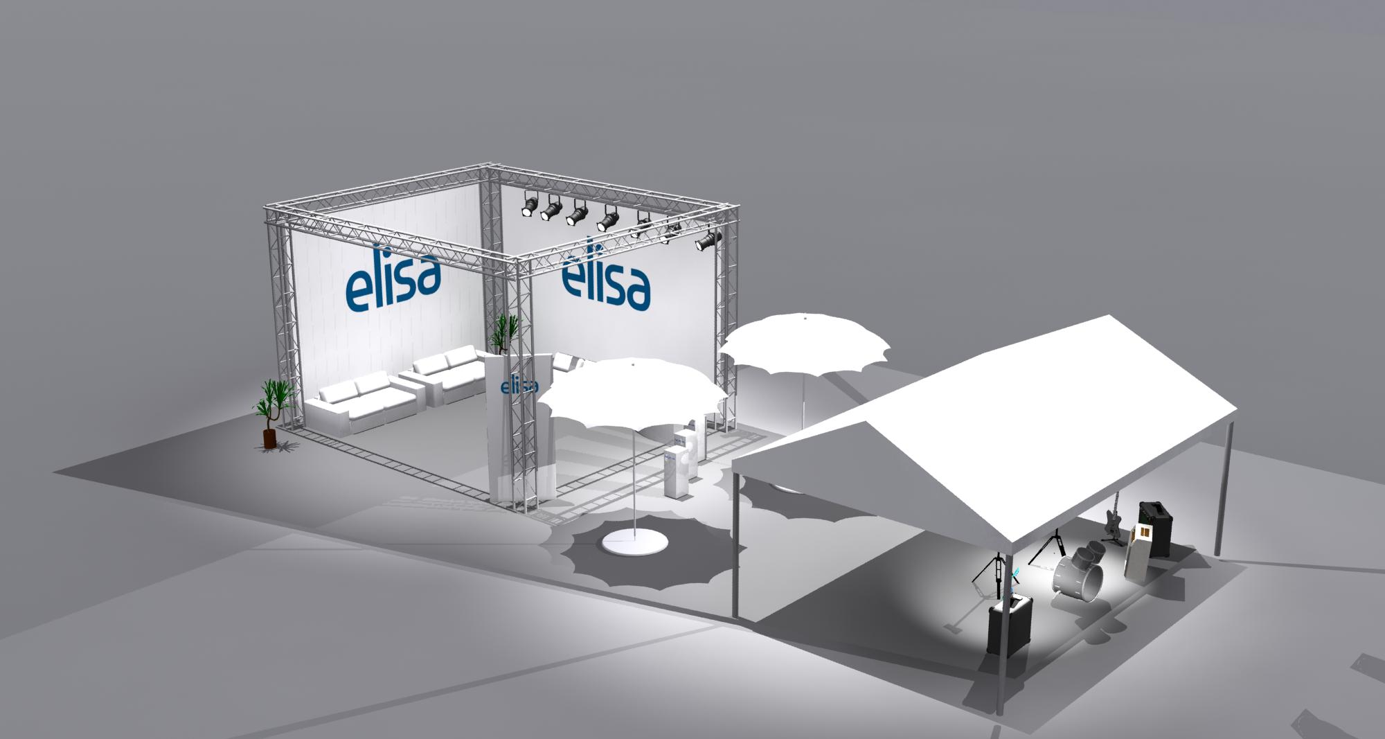Elisa Neste Rally event stand 3D design