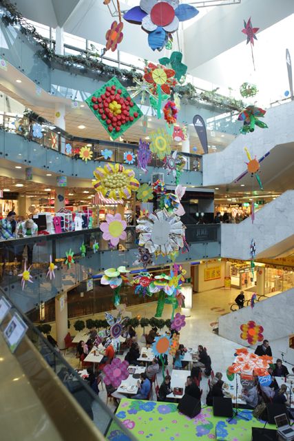 Colorful decorations at the Ihana Helsinki event in Forum shopping center