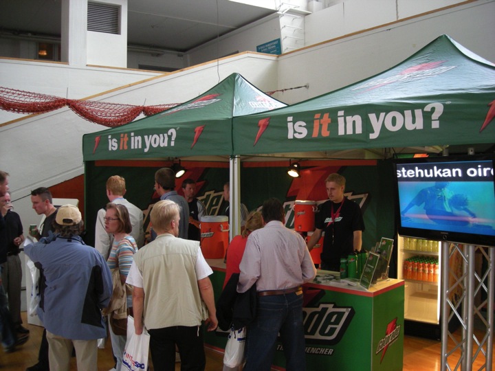 Gatorade promotional tent at a sports event