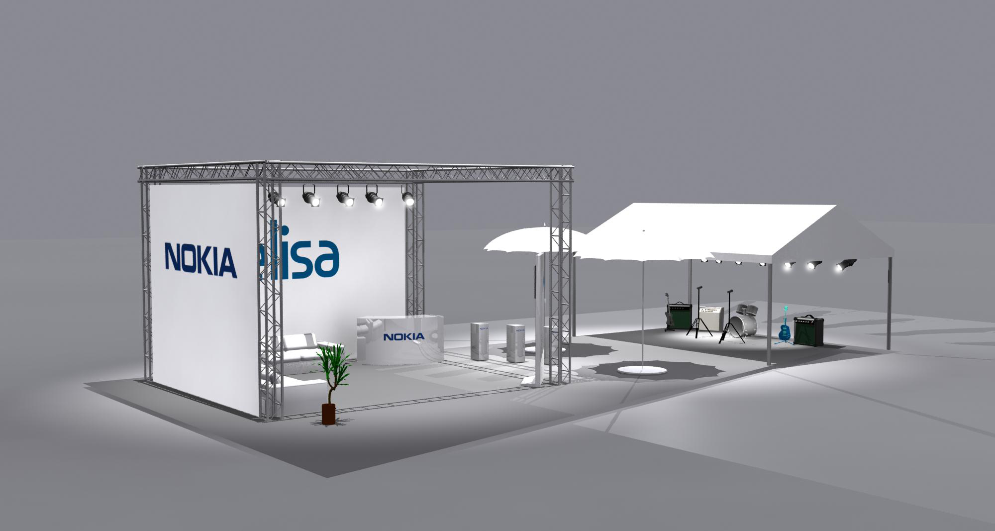 Nokia & Elisa Neste Rally stand 3D visualization