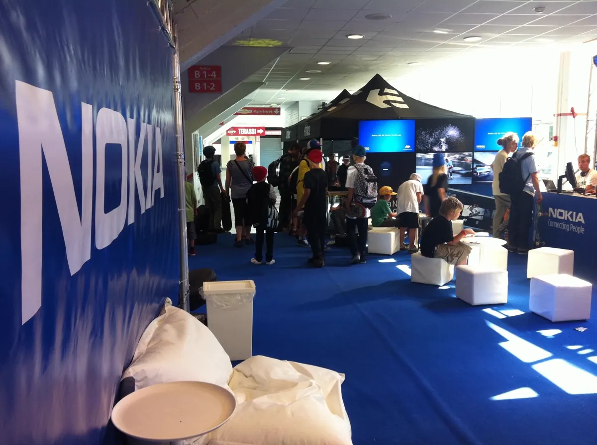 Nokia promotional stand at a skateboarding event