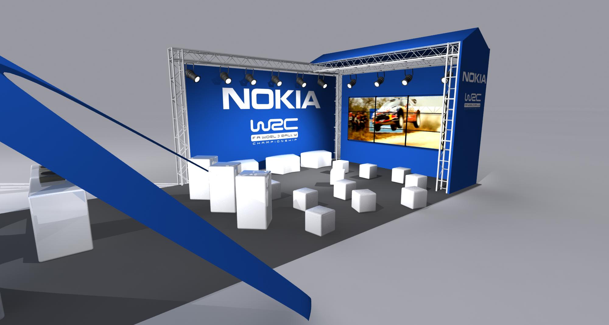 Nokia WRC Rally event area 3D design