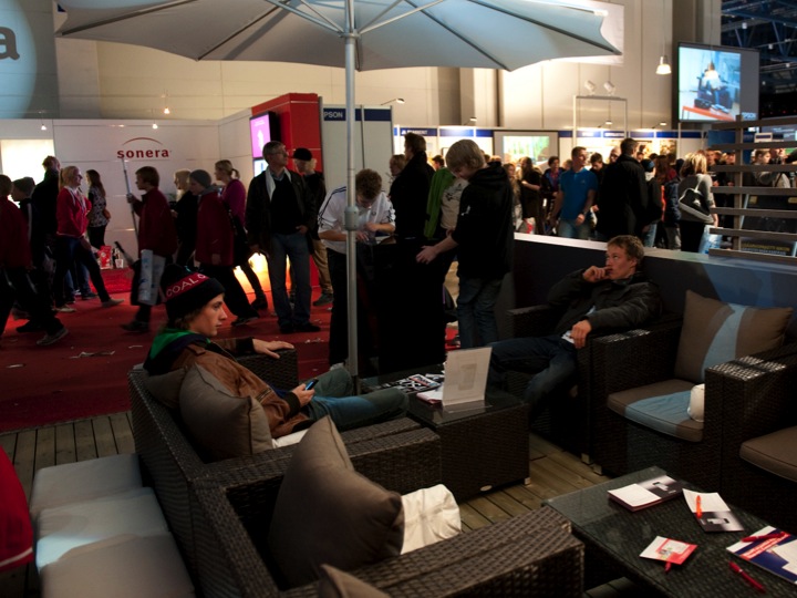 Sonera DigiExpo stand lounge area