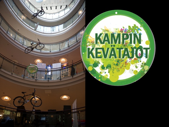 Kamppi Spring Rides event: Tunturi bicycles at shopping center