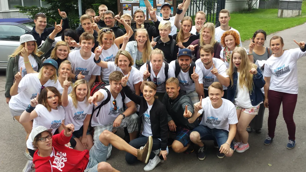 Wake The Stadium event team in a group photo